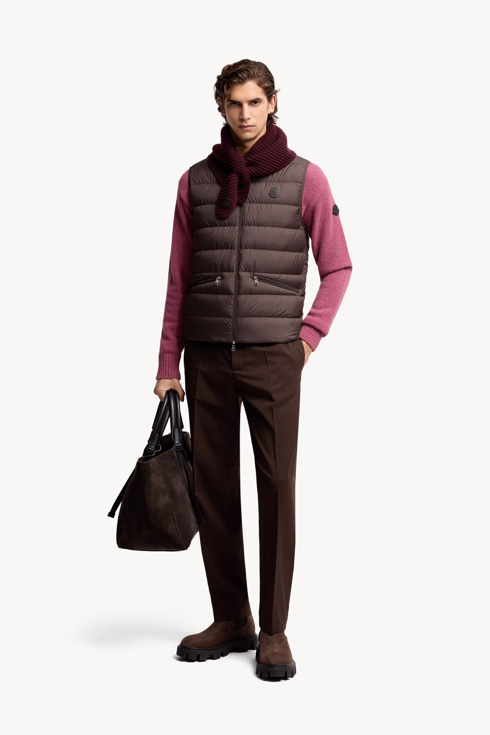 Treompan Down Vest Men Brown Moncler 0